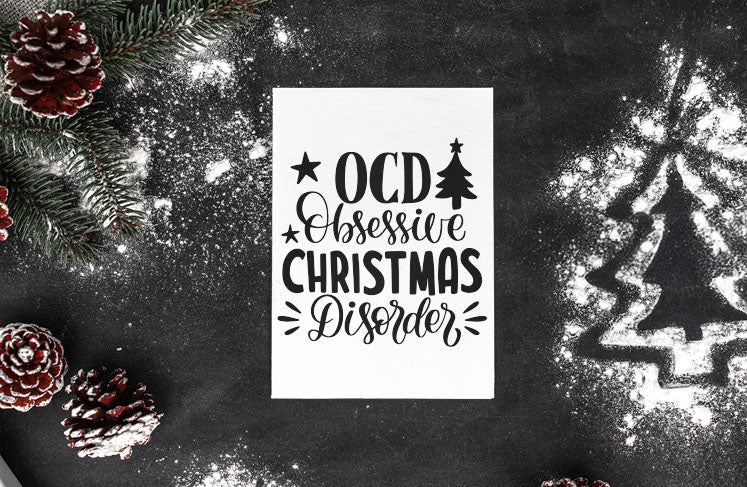 OCD SVG, Merry Christmas SVG, Christmas PNG, Christmas Tree, Cricut cut files, Digital download