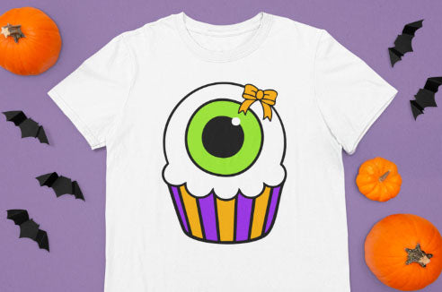 Girl eyeball cupcake SVG, eyeball cupcake SVG, Eyeball SVG, Halloween SVG, Instant download, Cricut cut files
