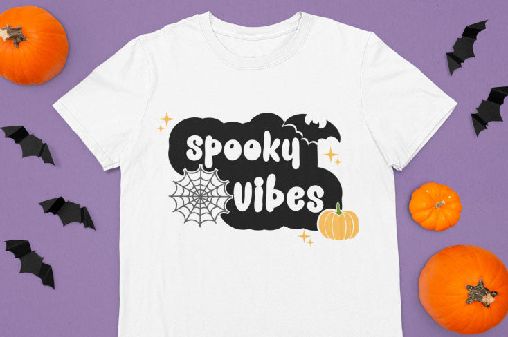 Spooky Vibes SVG, Halloween SVG, Ghost SVG, Cute ghost SVG, Instant download, Cricut cut files