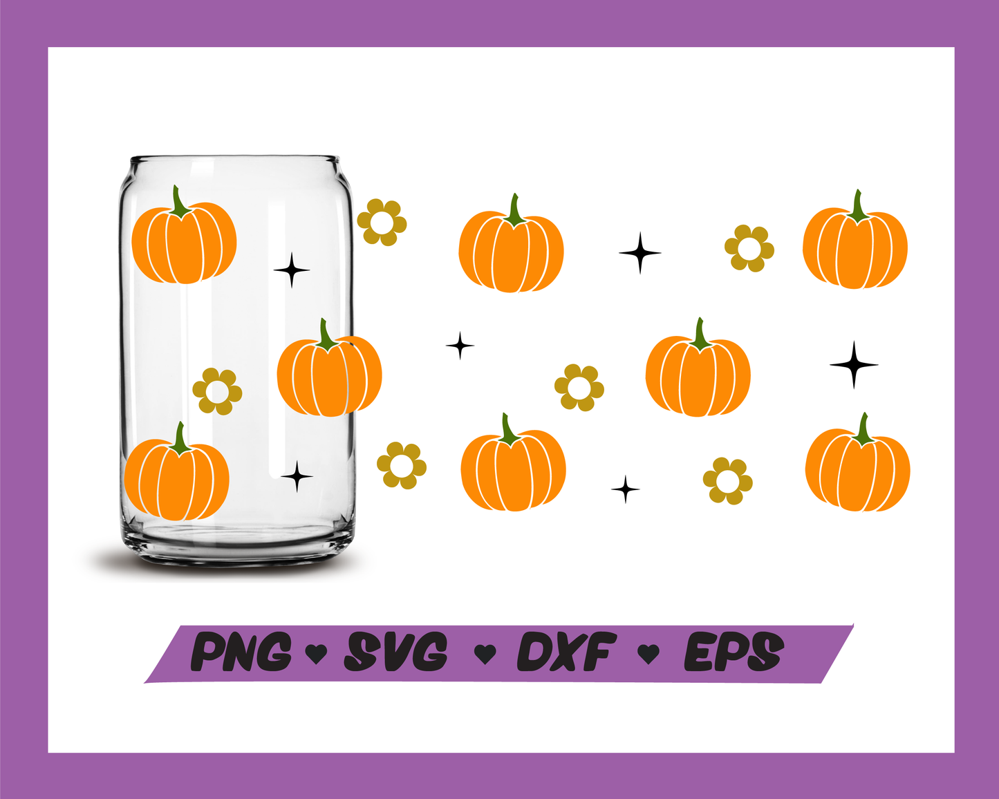Pumpkin libbey wrap, Libbey glass wrap SVG, Pumpkin SVG, Halloween SVG, Instant download, Cricut cut files