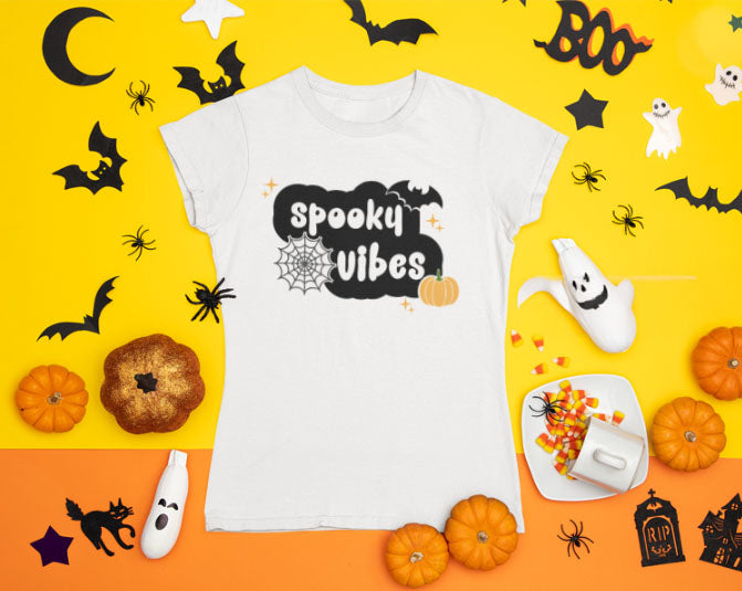 Spooky Vibes SVG, Halloween SVG, Ghost SVG, Cute ghost SVG, Instant download, Cricut cut files