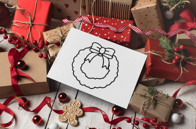 Christmas SVG, Wreath SVG, Outline, Christmas PNG, Digital download, Png, Cricut cut files