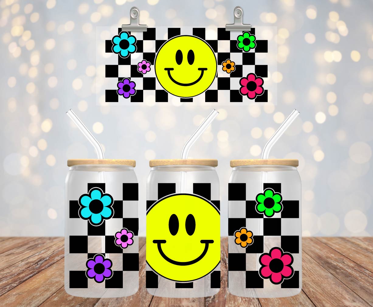 Happy face Libbey wrap SVG, Retro Happy face SVG, Happy face SVG, Retro, Libbey glass wrap, Instant download, Cricut cut files