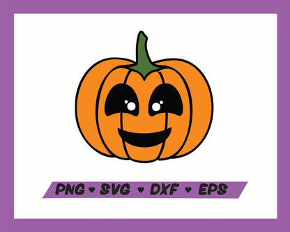 Happy pumpkin SVG, Pumpkin SVG, Pumpkin PNG, Halloween SVG, Spooky SVG, Instant download, Cricut cut files