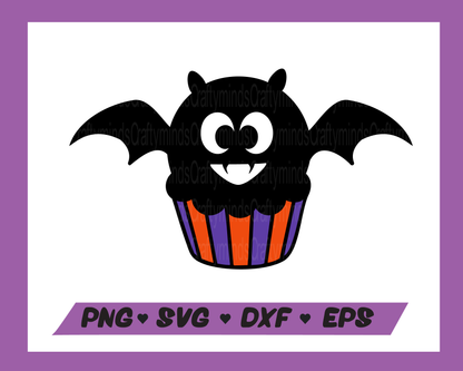 Bat cupcake SVG, Bat SVG, Halloween SVG, Cute bat SVG, Instant download, Cricut cut files