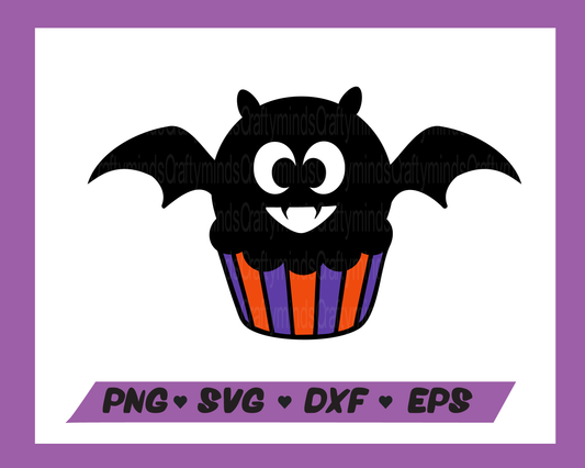 Bat cupcake SVG, Bat SVG, Halloween SVG, Cute bat SVG, Instant download, Cricut cut files