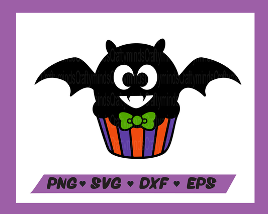 Boy bat cupcake SVG, Bat cupcake SVG, Bat SVG, Halloween SVG, Cute bat SVG, Instant download, Cricut cut files