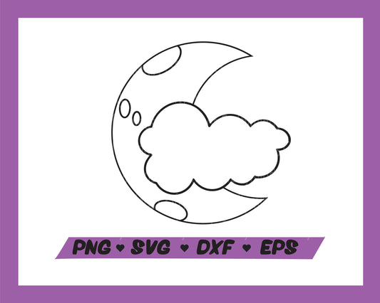 Moon and cloud SVG, Sun and cloud SVG, Weather SVG, Sunshine SVG, Cute SVG, Instant download, Cricut cut files