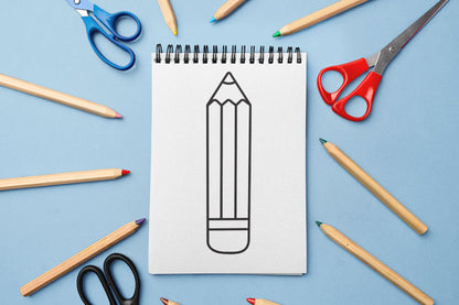 Back to school, Pencil outline, Start of school, Teacher, Crayon, Cricut cut files, Digital download, SVG,