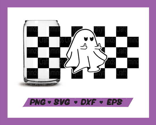 Retro ghost Libbey Wrap SVG, Retro ghost SVG, Libbey glass wrap, Wrap SVG, Halloween Wrap SVG, Instant download, Cricut cut files