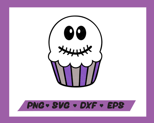 Skeleton Cupcake SVG, Skeleton SVG, Halloween SVG,  Cute Skeleton SVG, Instant Download, Cricut cut files