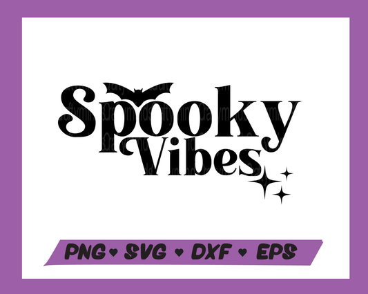 Halloween PNG, Spooky Vibes SVG, Halloween SVG, Digital download, Cricut cut files, Sublimation