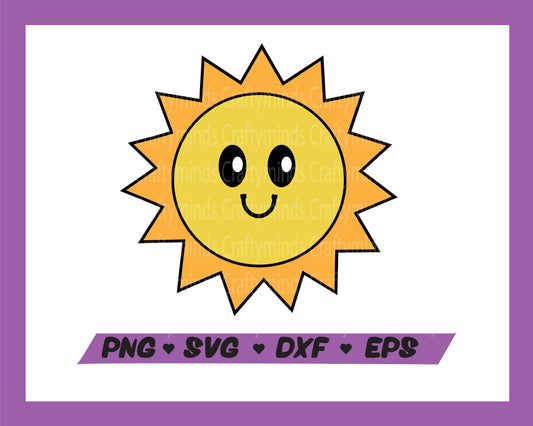 Happy sun SVG, Sun and cloud SVG, Weather SVG, Sunshine SVG, Cute SVG, Instant download, Cricut cut files