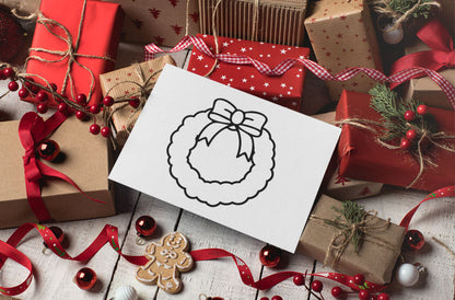 Christmas SVG, Wreath SVG, Outline, Christmas PNG, Digital download, Png, Cricut cut files