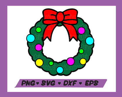 Christmas SVG, Wreath SVG, Christmas PNG, Digital download, Png, Cricut cut files